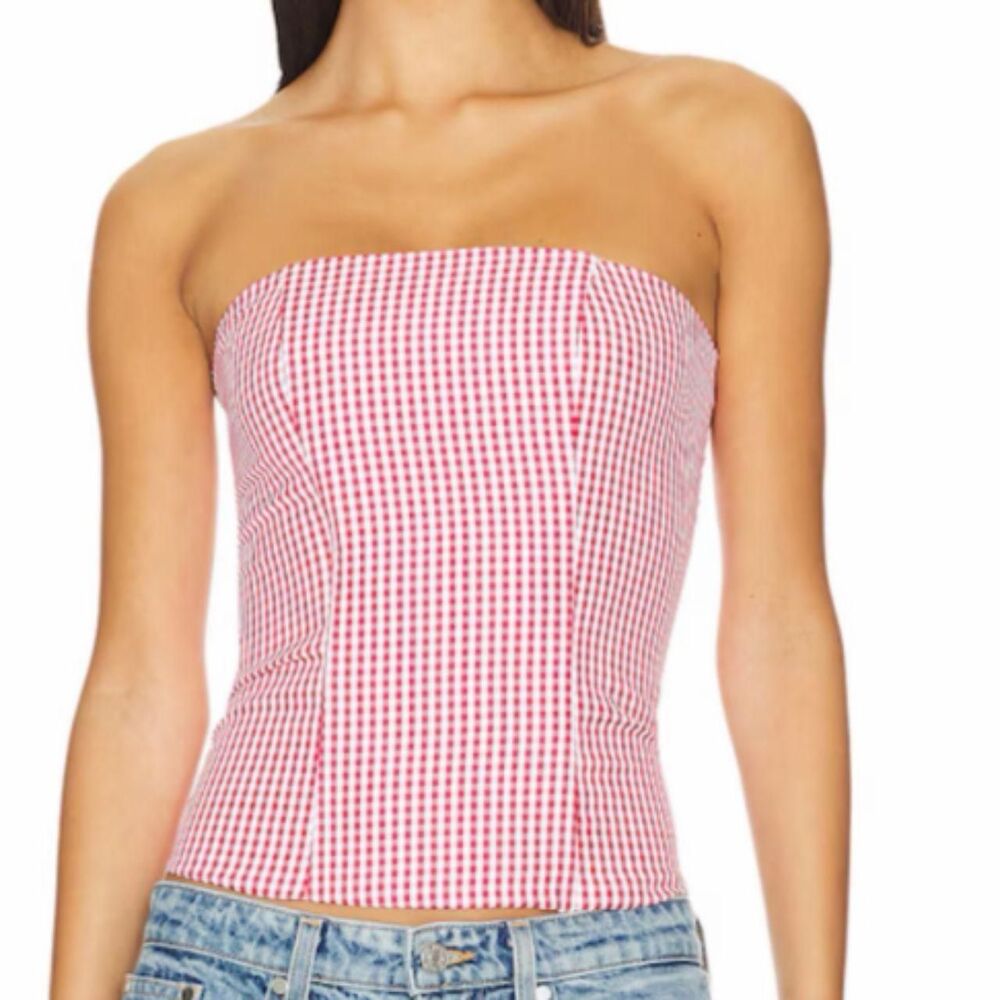 More-to-come Women's White and Red Crop-top
